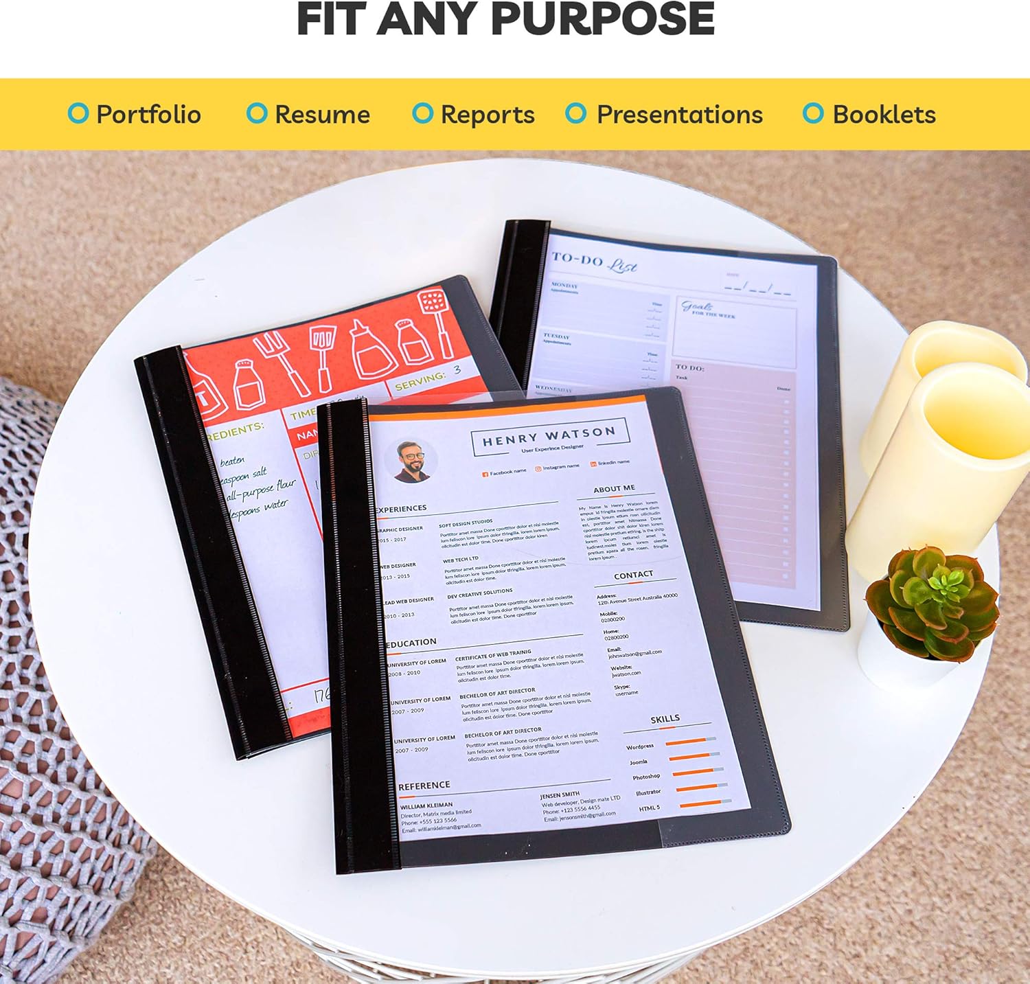 Report Covers Presentation Folders Clear Folder Front Cover Report Cover Portfolio Plastic Fasteners Prong Resume Project Poly Oxford Premium Professional Lay Flat // Paper Plan : Office Products