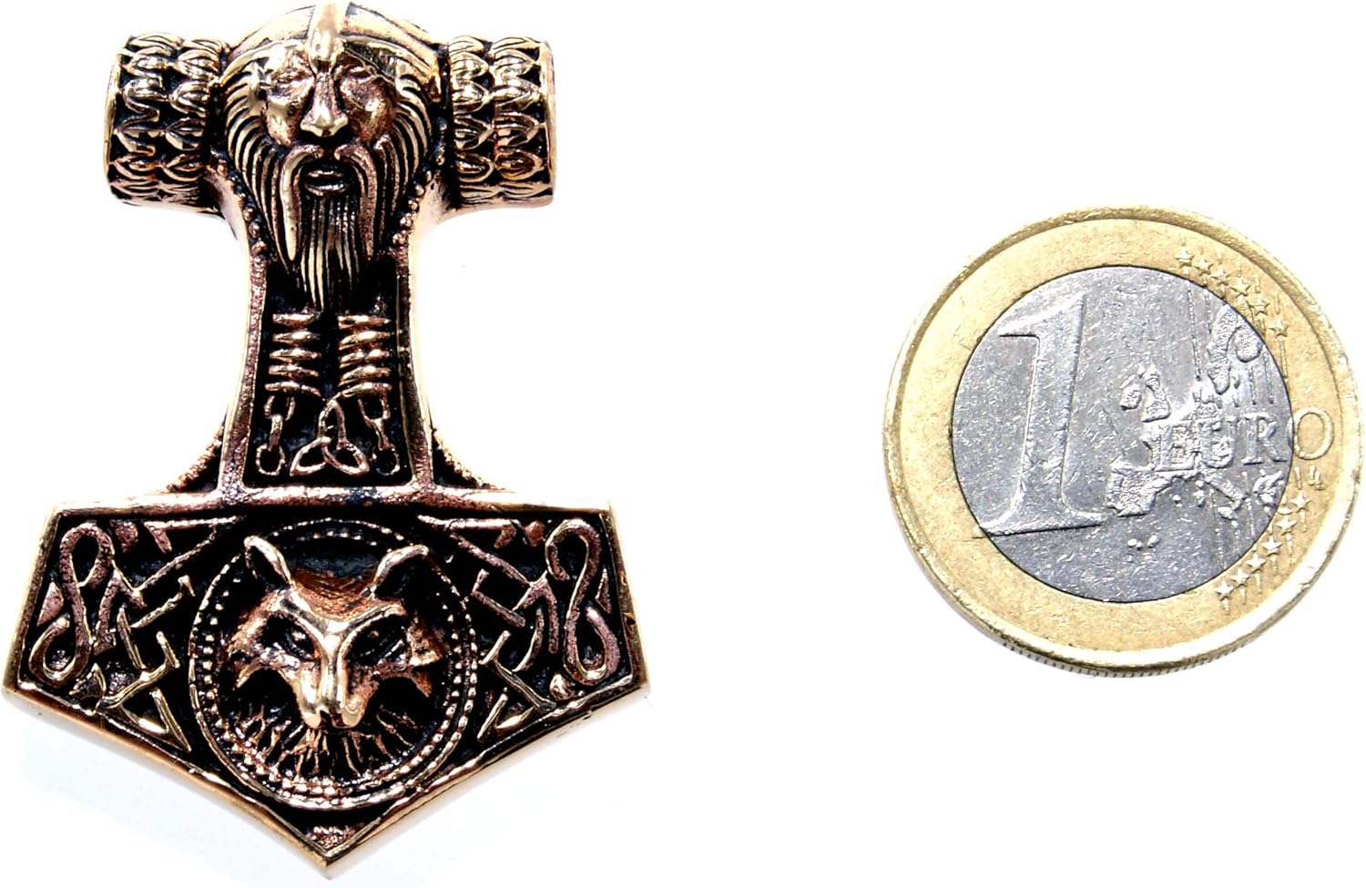 Large Thor's Hammer Pendant Bronze - Image 3