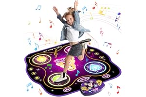 ZIZZ Dance Mat for Girl Gifts: Best Dance Pad with Bluetooth Music Dancing Party Supplies Toys for Boys Girls Age 3 4 5 6 7 8 9 10 Years Old Birthday Christmas Outdoor Party Activities Gifts