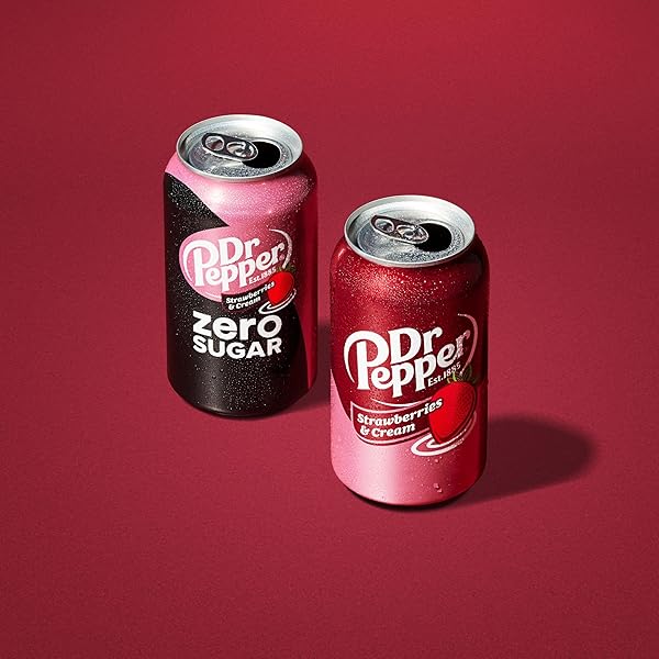 DR PEPPER ZERO STRAWBERRIES AND CREAM SODA, 12 FL OZ CANS, 12 PACK