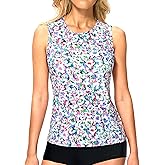 Viodia High Neck Tankini Tops for Women Modest Swim Shirts with Bra Swimsuits Tank Only Bathing Suit Top No Bottom