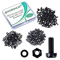 Pzsmocn 300 Pieces/100 Sets M3*8 mm Plastic Black
