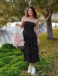 ZESICA Women‘s Summer Boho Strapless Maxi Dress