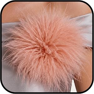 Feather Flower Brooch Pin & Hair Clip 2-in-1, Oversized Floral Lapel Pin for Women Men, Elegant Corsage Fascinator for Suit,
