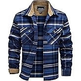 EKLENTSON Men's Flannel Shirts Lightweight Cotton Button Down Long Sleeve Shirt Casual Plaid Pocket Shirts Outdoor Work