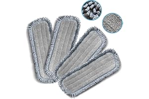 DDSNTY 4 Pcs Microfiber Spray Mop Pads Replacement Head for Wet Dry Dust Mop, Reusable Washable Mop Heads Refills Compatible with Bona Floor Care System for Kitchen Home Commercial Floor Cleaning