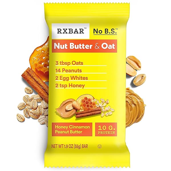 RXBAR NUT BUTTER AND OAT PROTEIN BARS, PROTEIN SNACKS, SNACK BARS, HONEY CINNAMON PEANUT BUTTER, 9.7OZ BOX (5 COUNT)
