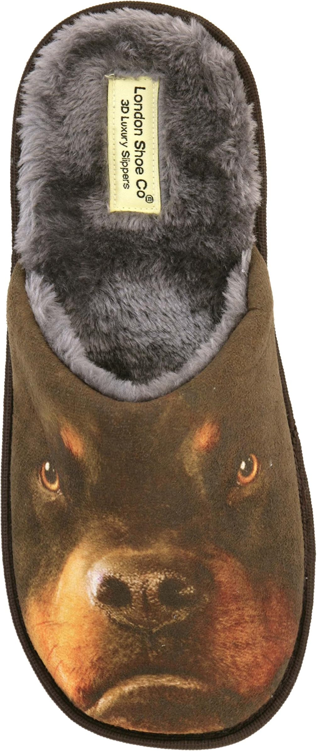 London Shoe Co Mens & Boys 3D Print Novelty Slippers Staffordshire Bull Terrior & Rottweiler Dog - Xmas Gift
