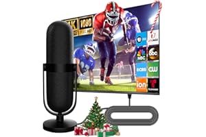 DESIVO 2025 TV Antenna Signal Enhance with 800+ Miles Range Supports 1080p 4K for HDTV, Smart HDTV, Older TVs, 18ft TV Cable for Free Channel-18FT Coax Cable