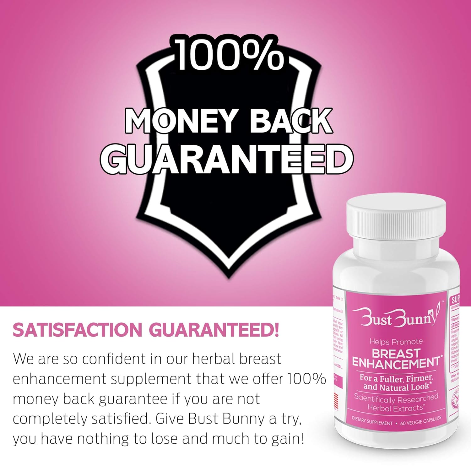 Breast Enhancement Pills Vegan Friendly 3 Month Supply 1 Natural