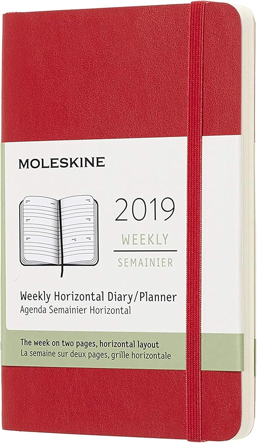 Moleskine Planner Diary 2019 12M Weekly Horizontal Pocket Scarlet Red