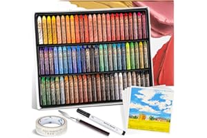 Paul Rubens Oil Pastel Set, Painting Kit, Art Supplies, Includes 72 Brightly Colored Oil Pastels + 1 Palette Knife+ 1 Roll of Masking Tape+ 1 Acrylic Marker + 10 Oil Pastel Paper