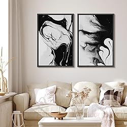 MUDECOR Framed Canvas Print Wall Art Set Black and