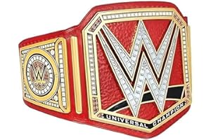 DERI MILANO wwe belt Red Universal Championship Title Belt with Metallic Sideplates and Adjustable Strap for Adults