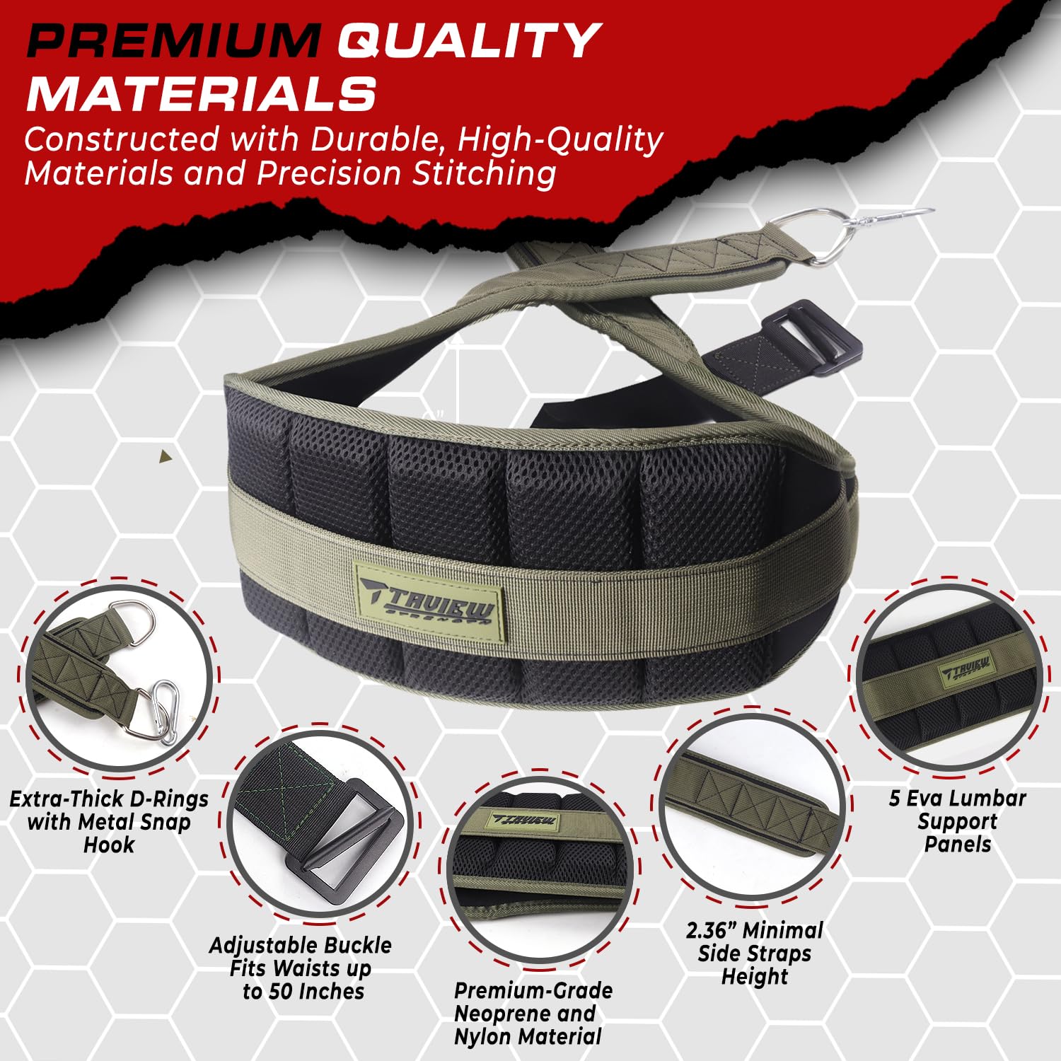 Condition photo showing New/Like New for belt for belt squats & dip belt, rack attachment & squat machine, weight lifting&powerlifting – back