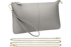 Uromee Wristlet Wallet Clutch Purses for Women Genuine Leather Crossbody Bag Handbag with Detachable Shoulder Chain