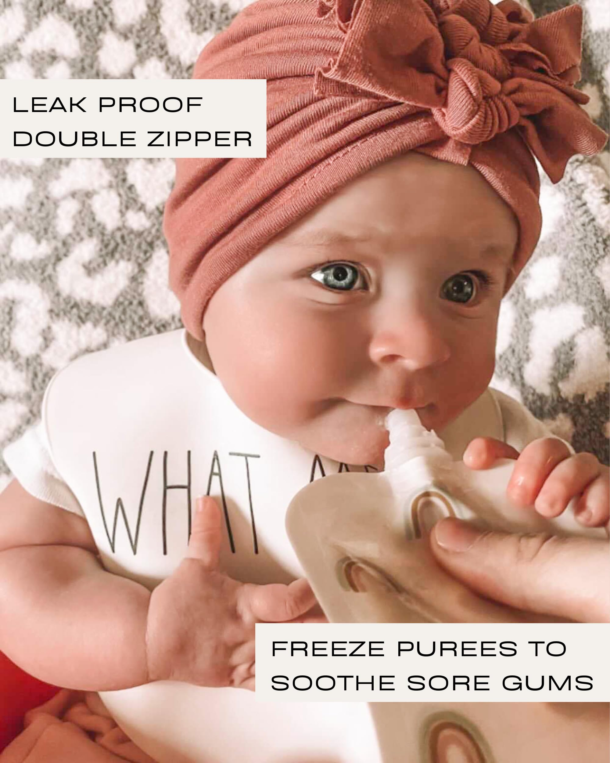 Hippypotamus Reusable Baby Food Pouches for Toddlers - BPA Free Food Grade - Dishwasher & Freezer Safe - Baby Food Containers - Refillable Squeeze Pouch For Applesauce & Yogurt - 12 Pack (Rainbows)