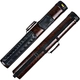 Billmart Pool Cue Case, 2 X 3 Hard Pool Cue Stick Carrying Case Stick Case | Billiard Stick Case Holds 2 Butts and 3 Shafts for two-piece cues of 58" , Shoulder Strap Handle and 2 Zipper Packets