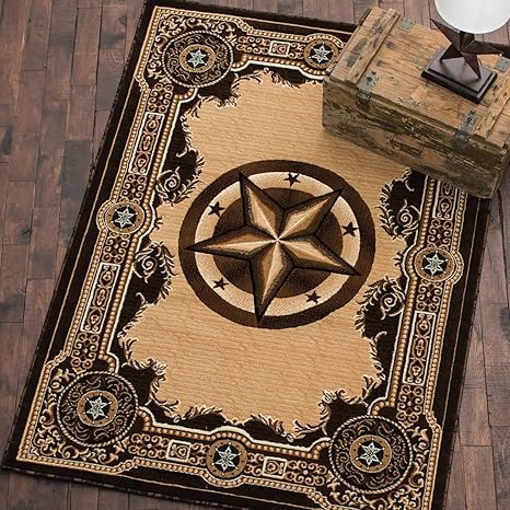 Amazon Com Black Forest Decor Western Star Chocolate Rug 2 X 3