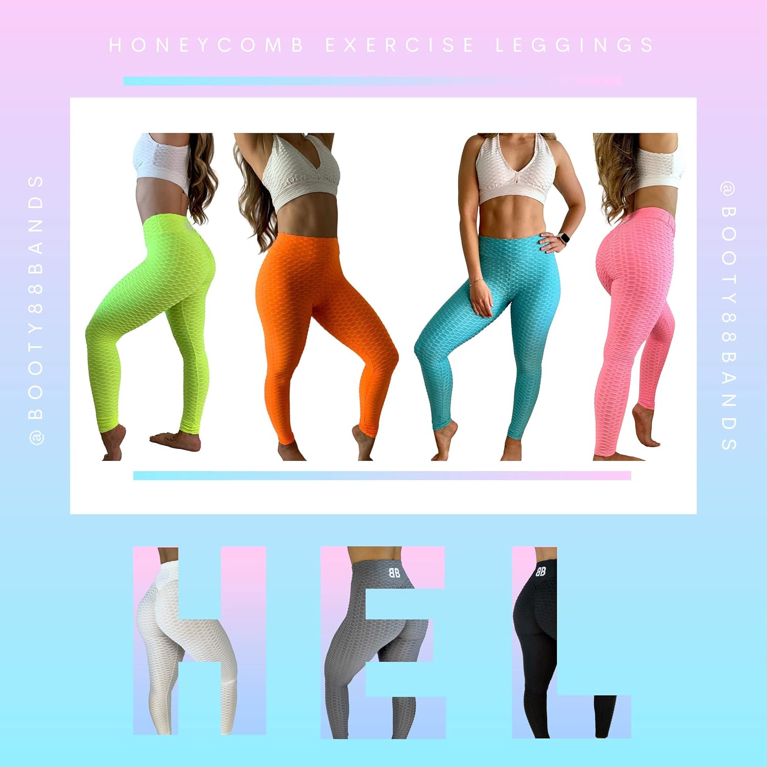 BOOTYBANDS Women's Fitness and Loungewear Honeycomb Exercise Legging: Clothing