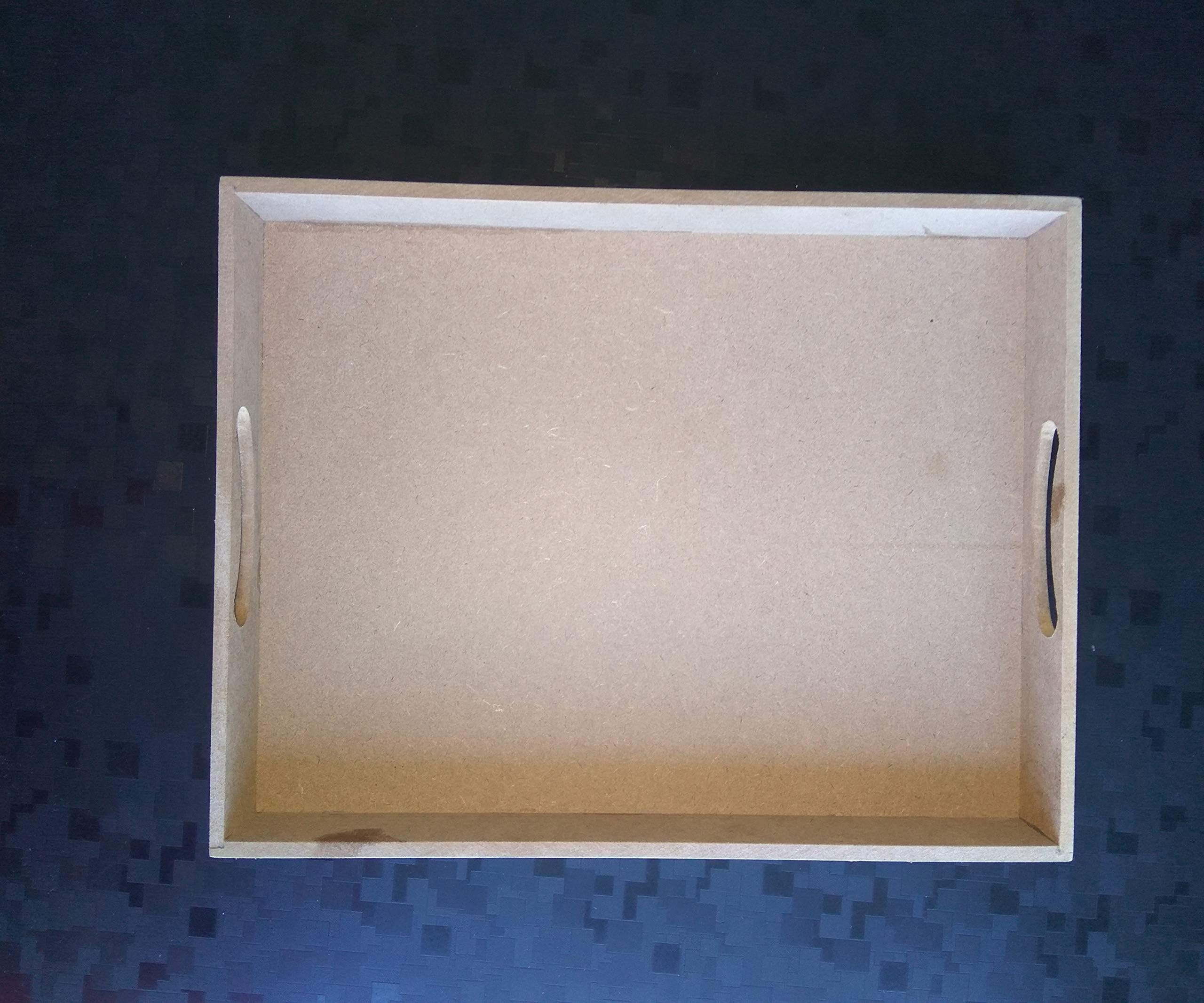Kreatish DIY Rectangular MDF Tray (10.5 by 8 inch), Brown