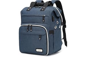 Crochet Backpack,Knitting Bag Backpack Yarn Storage Organizer Travel Crochet Bag with USB Charging Port,Large Yarn Tote Bag