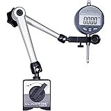 Clockwise Tools DIBR-0105 Electronic Digital Dial Indicator Gage Gauge and Magnetic Base 0-1 Inch/25.4 mm Inch/Metric Convers