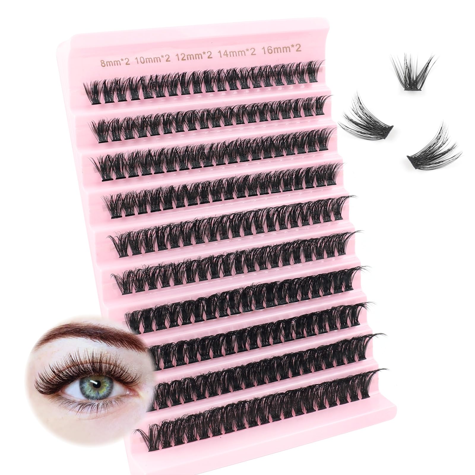 Oreola Lashes 60D Cluster Lashes Natural 0.07 D Curl 8-16MM Wispy Soft False Eyelashes Extension At Home — image 1