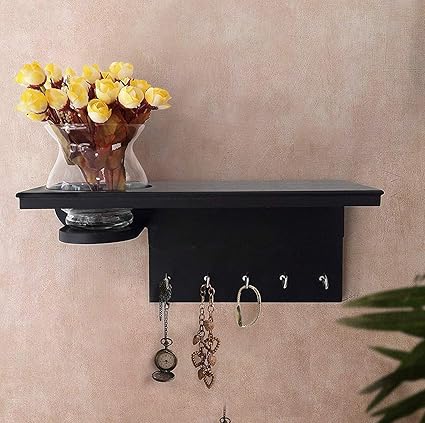 Tied Ribbons Decorative Wall Mounted Key Holder With Decor Shelf