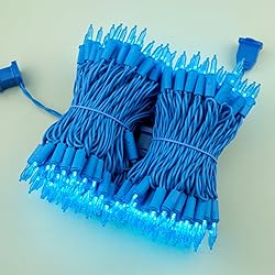 YULETIME 200 Blue LED Christmas Lights with Blue