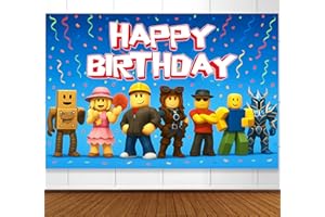 INDOTRIBE Video Game Birthday Decorations Happy Birthday Banner for Boys 6x4ft Pixel Backdrop Villager Gaming Birthday Party Decorations Video Game Backdrop for Kids Miner Boys Birthday Party Decorations