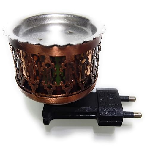 90 Degree New Wooden Camphor Diffuser Incense Holder Burner Dhoop Dani Kapoor Diffuser Direct Plug in Type (Metal)