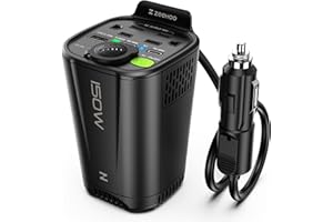 150W Car Power Inverter, 12V DC to 110V AC Car Plug Adapter Outlet Converter, with 2 AC Outlets, A 18W USB A and Dual 30W PD 