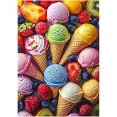Jeaiciro 100 Piece Puzzles for Kids Ages 6-8 &amp; 8-10, Delicious Ice Cream Jigsaw Puzzle, Educational Kids Puzzle, Large Piece Puzzles for Adults, Fun Family Activity 11 * 15in