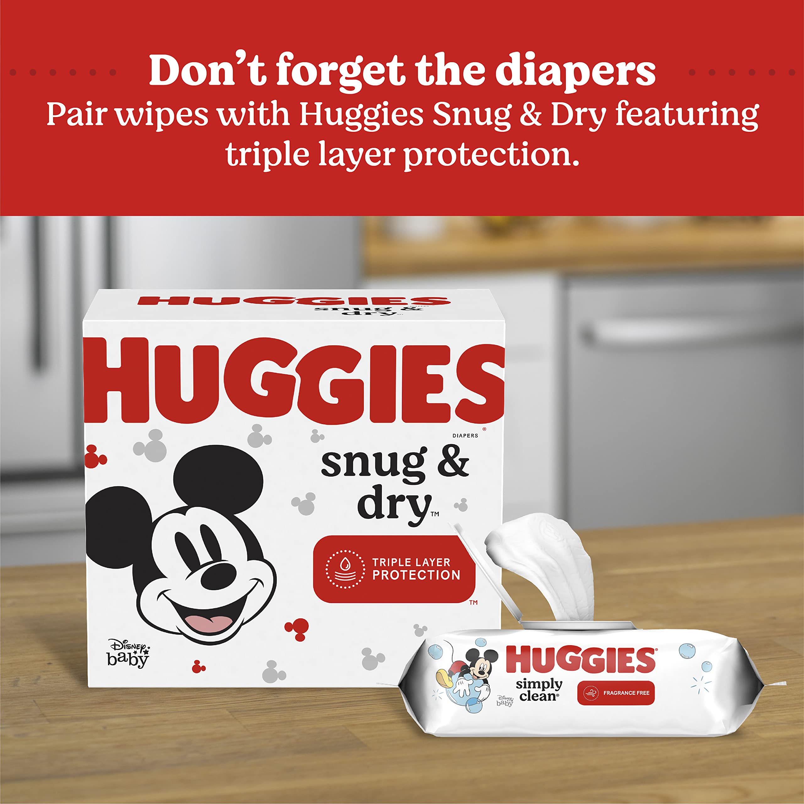 Huggies Simply Clean Unscented Baby Wipes, 9 Flip-Top Packs (576 Wipes Total),64 Count (Pack of 9)