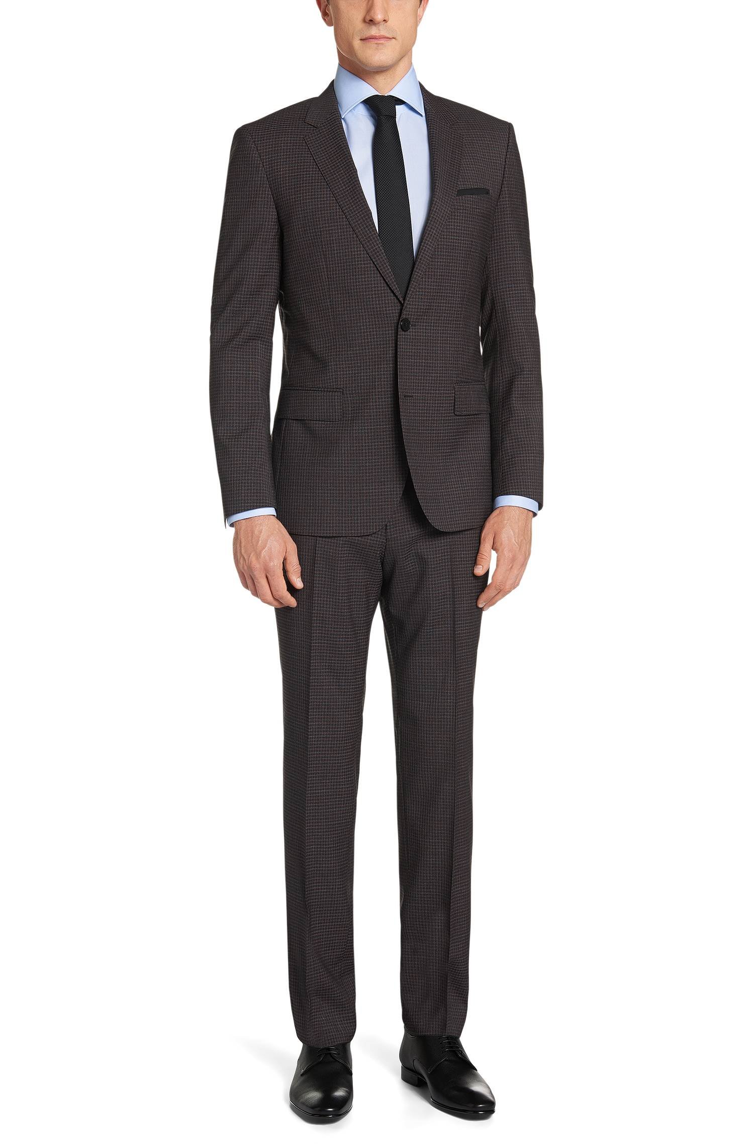 Hugo Boss Men's 'Huge4/Genius3' Dark Brown Slim Fit Virgin Wool Suit US 34R