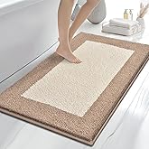 anllugs Bathroom Rugs 30" x 46", Non-Slip Extra Soft Absorbent Bath Rugs, Machine Washable Quick Dry Bath Mats for Bathroom Floor, Shower, Bathtub and Sink, Beige & Grayish Brown
