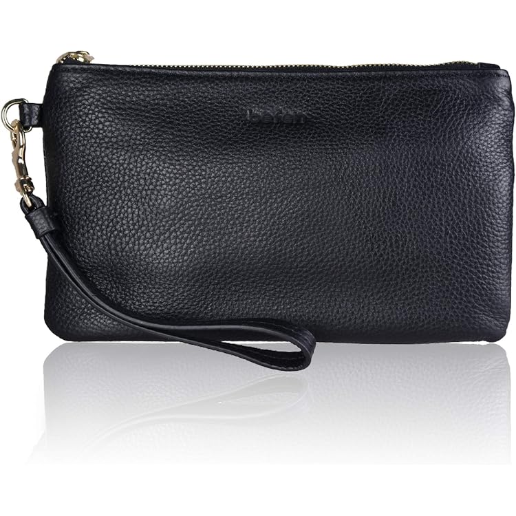 Fossil Portafoglio Clutch Logan In Pelle/Poliuretano Nero - 19.4x10.2 Cm, 12 Tasche Carte, Compatibile Con Smartphone Grandi