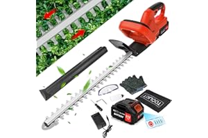 REFFMOV 22'' Electric Hedge Trimmer Cordless Power Hedge Trimmer with Battery and Charger, 3000mAh Battery Grass Trimmer 3/5" Cut Capacity 1500 RPM Bush Trimmer Cordless Lightweight Trimmer Garden Outdoor