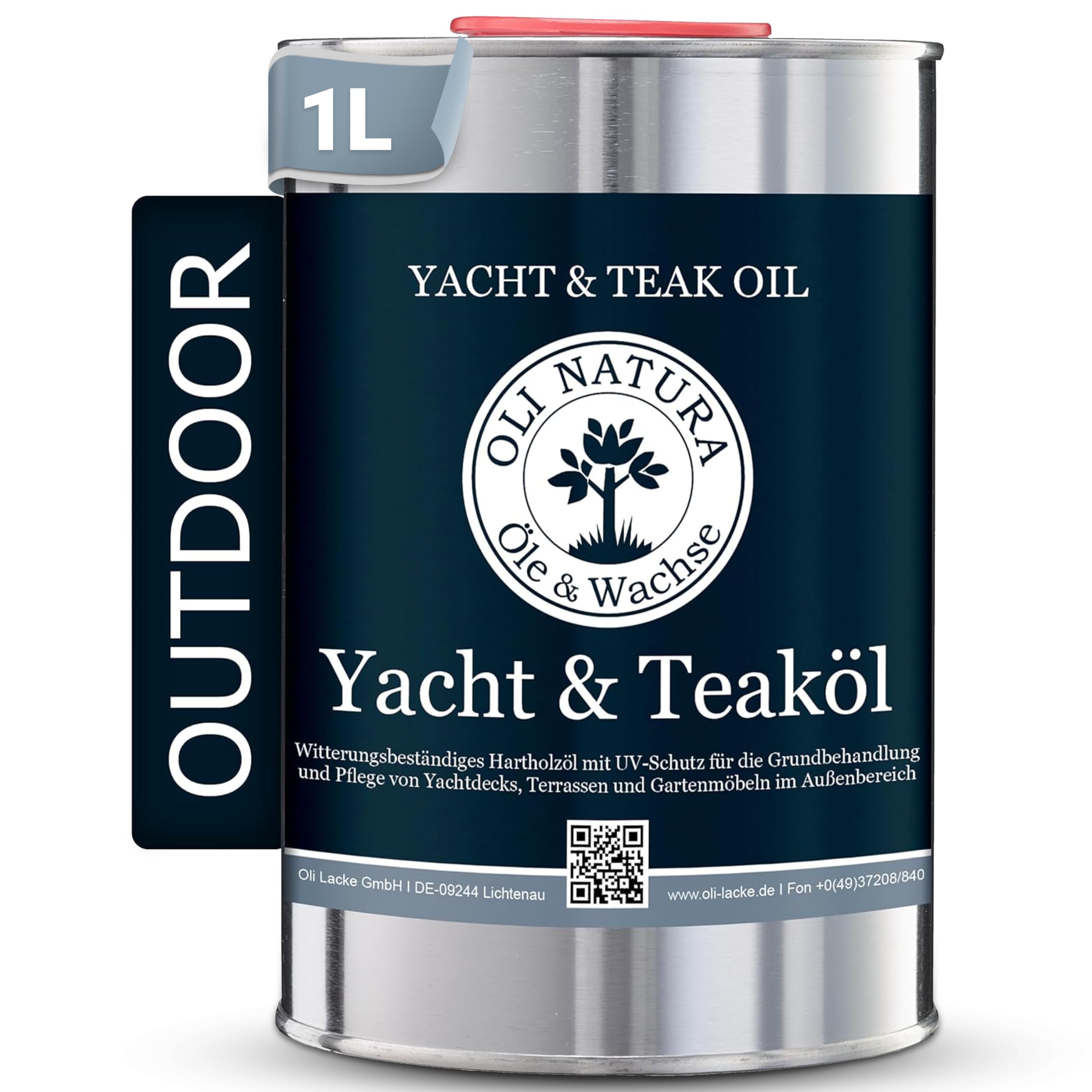 OLI-NATURA Yacht & Teaköl (Holzöl für Außenbereich, UV-Schutz), Inhalt: 1 Liter, Farbe: Teak