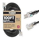 Cablectric Heavy Duty Extension Cord 100 Ft, 12