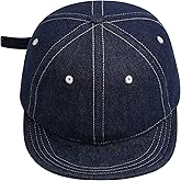 Clakllie Stylish Short Bill Hat Denim Baseball Cap Soft Flat Brim Snapback Hats Trucker Hat Casual Dad Hats Hip Hop Cadet Cap