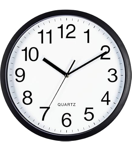 Amazon.com: Bernhard Products Black Wall Clock, Large 13-Inch