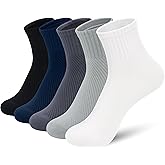 SERISIMPLE Women's Bamboo Viscose Above Ankle Thin Socks Quarter Mesh Design Breathable Anti-Odor Summer Socks 5 Pairs