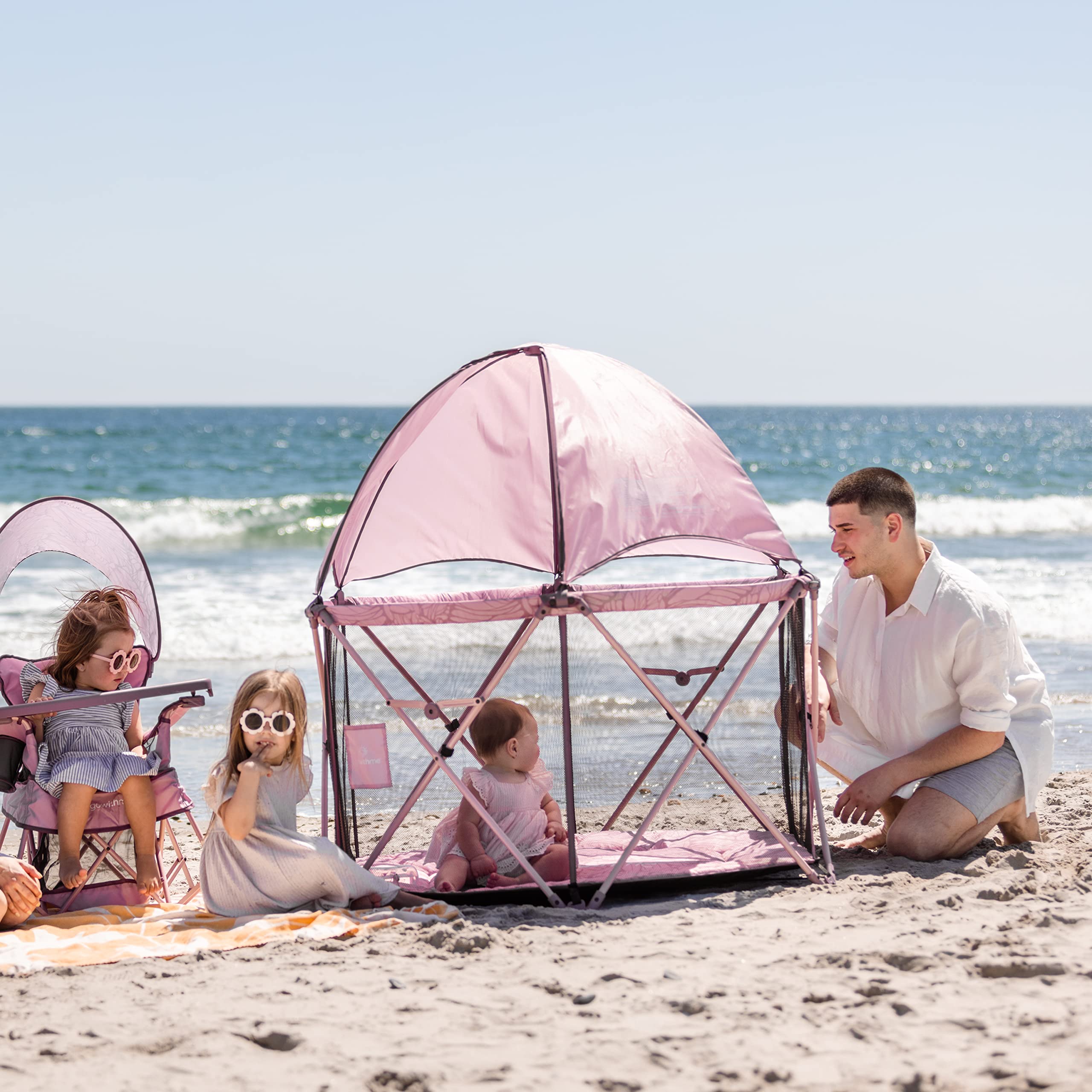 Baby Delight Go with Me Eclipse Deluxe Portable Playard | Playpen | Sun Canopy | Indoor and Outdoor | Ultra Padded Nylon Floor | Canyon Rose
