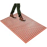 Outdoor Rubber Mat Kitchen Anti-Fatigue Entrance Floor Mats (24"x 36") Commercial Restaurant Bar Floor Mat New Outside Rubber Non Slip Drainage Mat Red