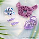 Disney Stitch Hair Clips Scrunchies & Folding Brush Girls Teens Stocking Filler view 2