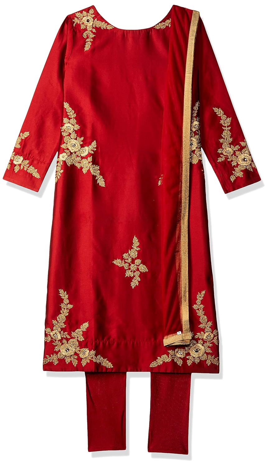 Buy Soch Women S Art Silk Straight Salwar Suit Set Nc Cd 1738 Maroon Gold Maroon X Large At Amazon In
