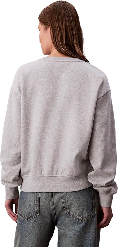 Logótipo do Arquivo de Sweatshirts Femininas Francês Terry Decote Revolta, Cinzento (História Cinzento Heather), L