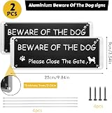 Svalor Beware of The Dog Sign 2 Pack Aluminium 3.5x9.8 inches Rustproof UV view 2